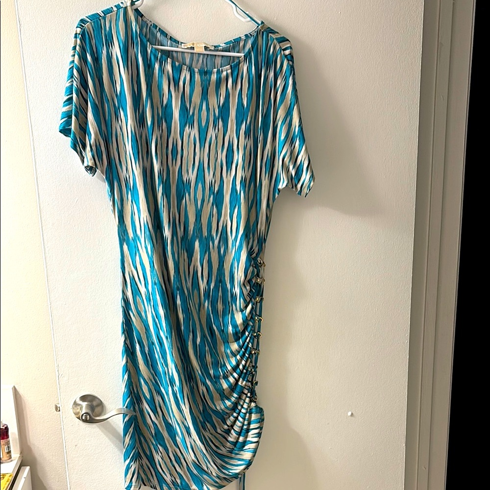 MICHAEL Michael Kors Asymmetrical Blue and White Dress